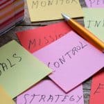 Post it notes with hand written goals