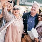 retired friends taking a selfie