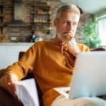 50 year old using a laptop